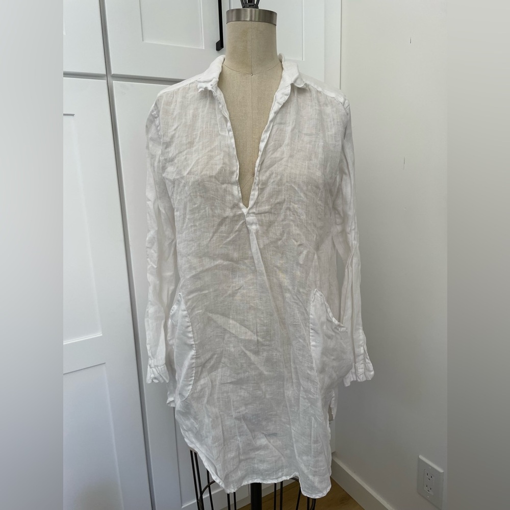 CP Shades white linen Teton tunic, S